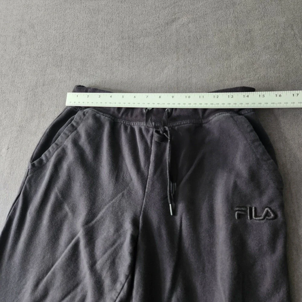 FILAs Joggers Mens Size Medium Taped Jogging Bottoms Black Comfort Running‎